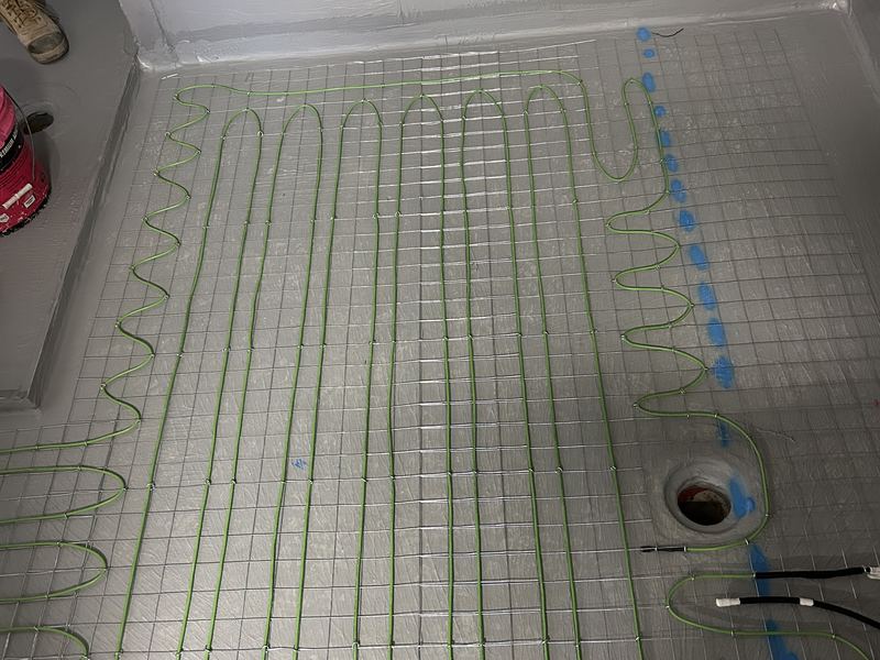 In-slab electric heating installation photo 1