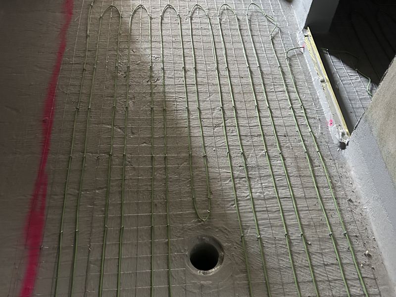 In-slab electric heating installation photo 4