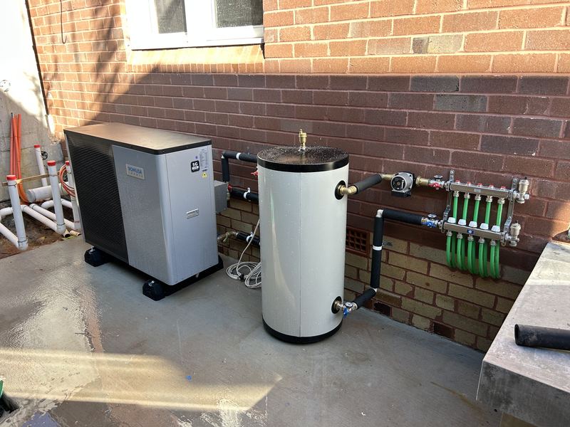 Air source heat pump installation photo 1