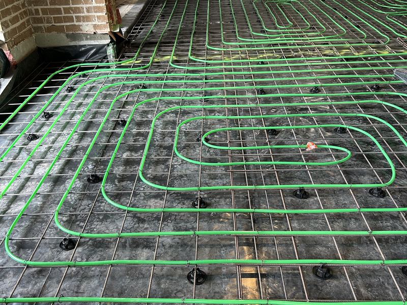 In-slab hydronic heating installation photo 2